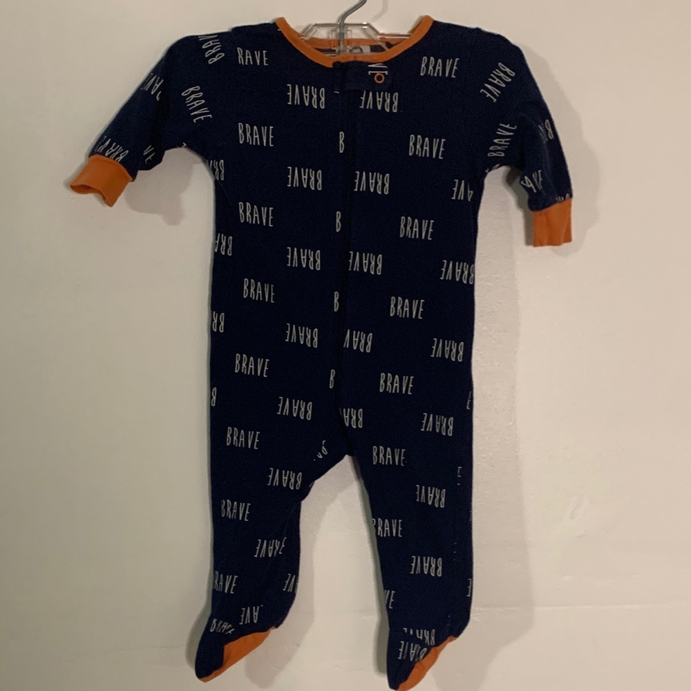 Rave Navy and Orange Brave Kids Footie